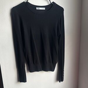Zara Classic Black Knit Top